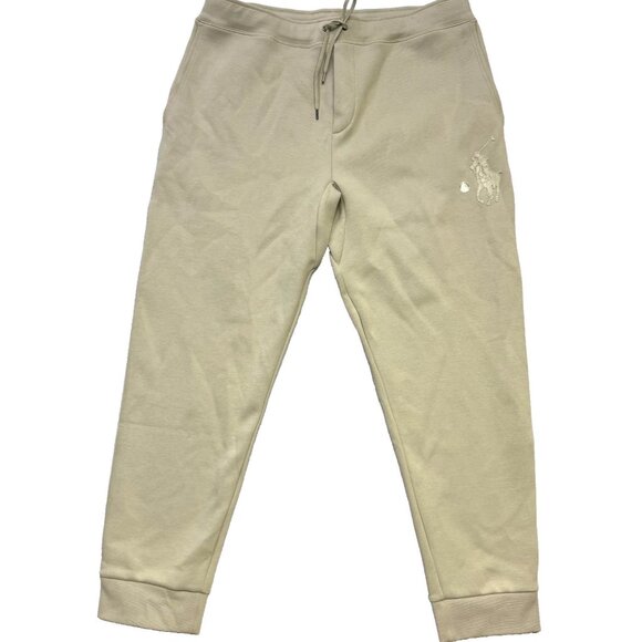 Polo Ralph Lauren Men’s Leather Pony Double-Knit Jogger Pants 3XLT Beige - Picture 7 of 9